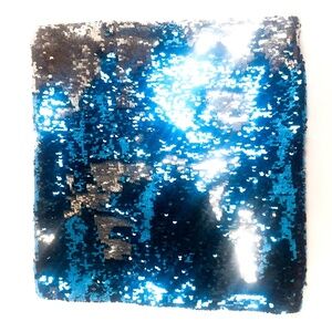Sequin Mermaid Silver & Blue Two Toned Reversible Pillowcase Pillow Cover